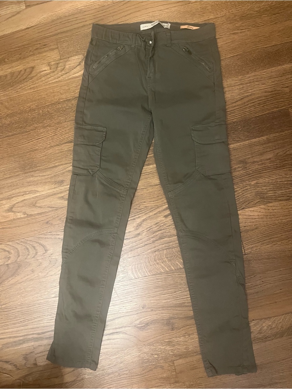Zara Olive Cargo Pants - Slim XS
